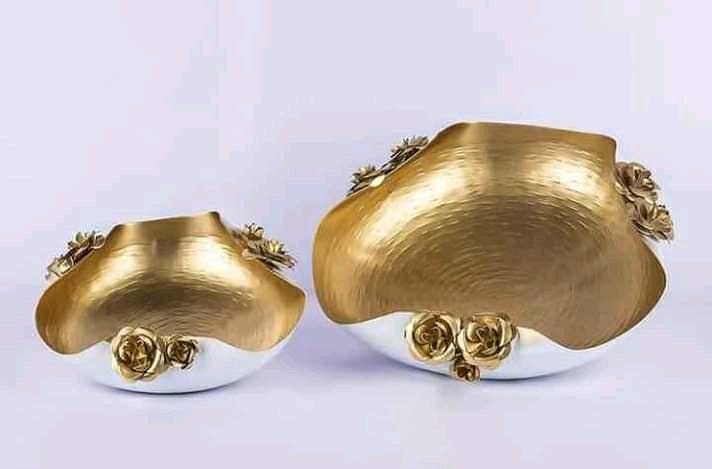 Rose Urli Designer elegant Rose Urli /Pot -Floating Flower/Candle Festive/Diwali/wedding Decor Set of 2- 12", 10" Return gift wedding favours