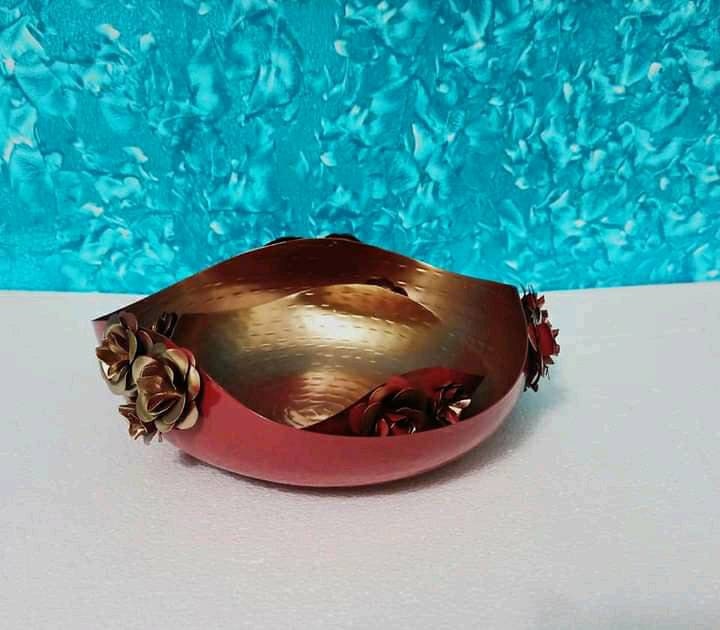 Rose Urli Designer elegant Rose Urli /Pot -Floating Flower/Candle Festive/Diwali/wedding Decor Set of 2- 12", 10" Return gift wedding favours