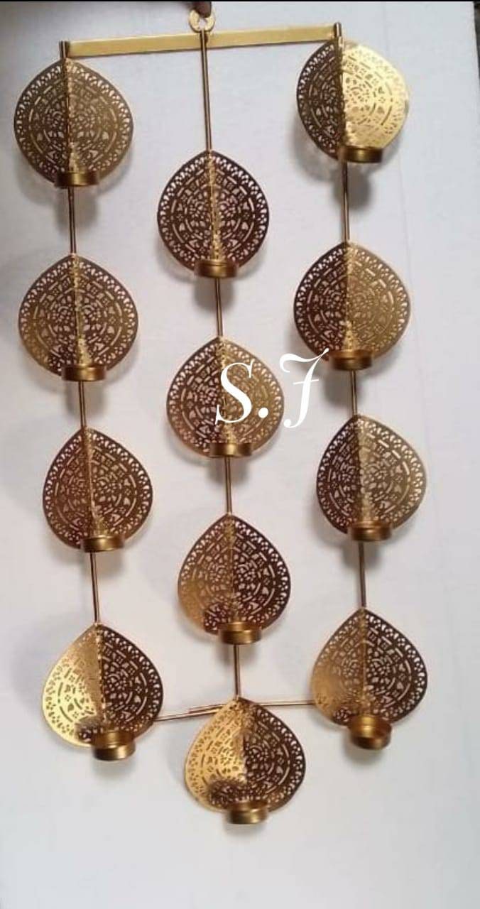Diwali Gift Tea Light Holder/Iron tea light hanging candle holders /Diya holder/CHRISTMAS GIFT/diwali/wedding Decor-12 candle holder- 28*14"