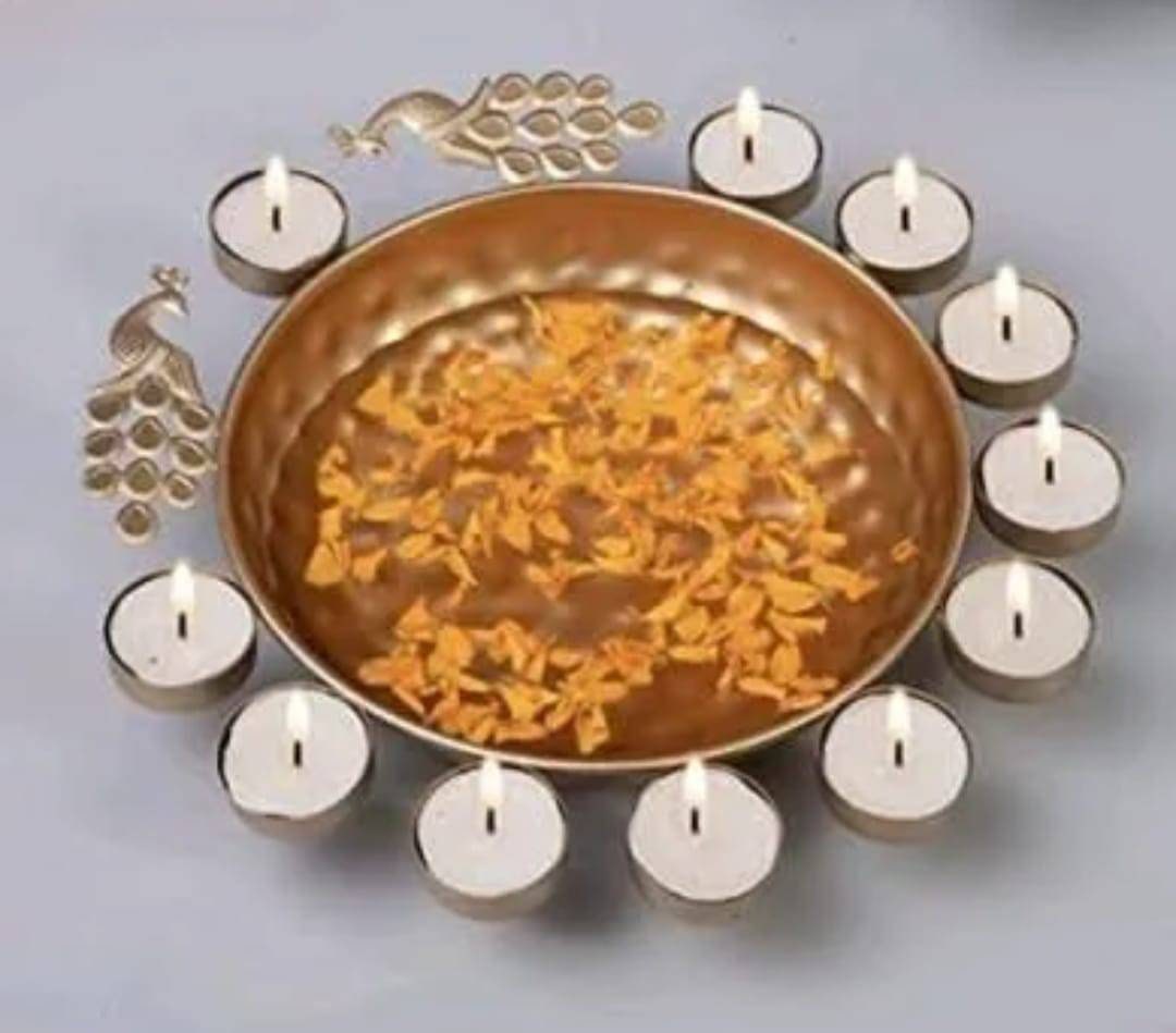 Iron Diya Urli |Urli bowl/Candle Holder | Festival |CHRISTMAS GIFT | Diwali |wedding Decor -1 pc-12 inch