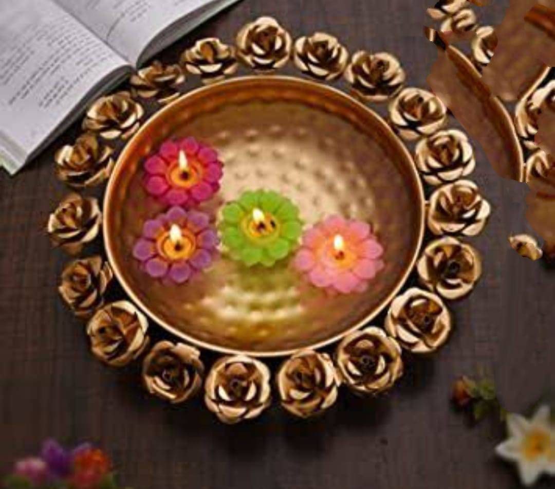 Iron Diya Urli |Urli bowl/Candle Holder | Festival |CHRISTMAS GIFT | Diwali |wedding Decor -1 pc-12 inch