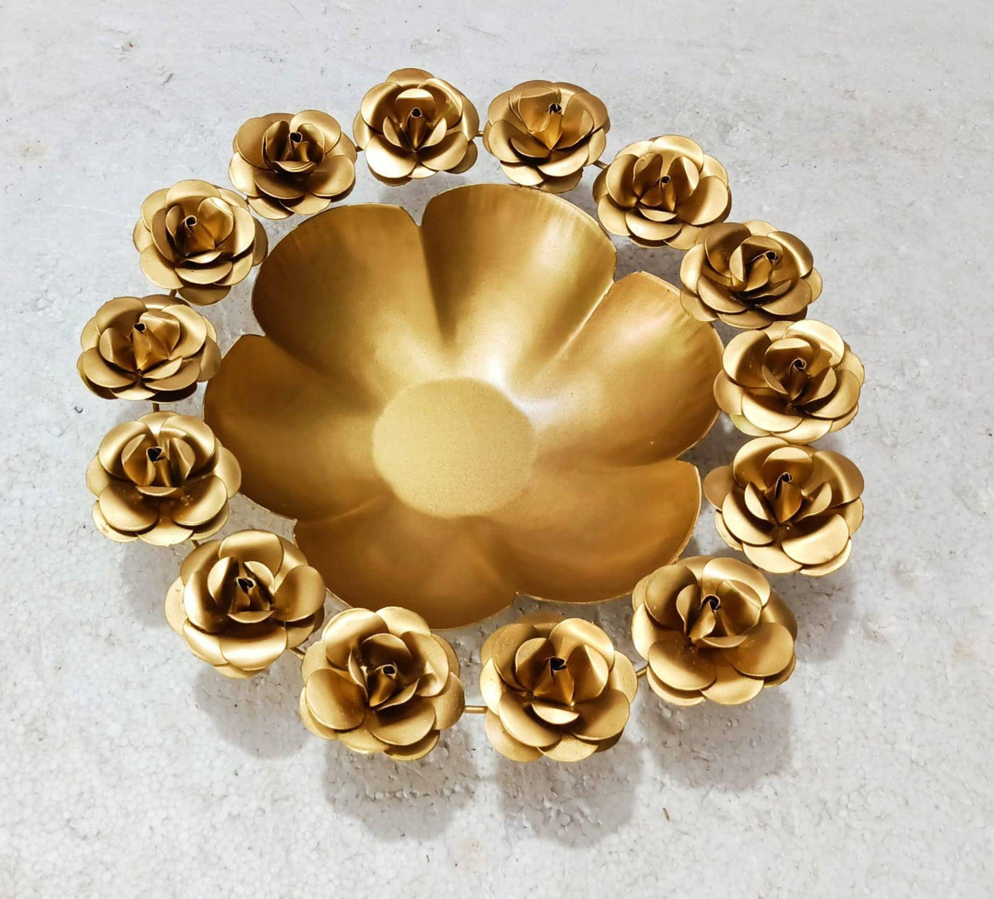 Iron Diya Urli |Urli bowl/Candle Holder | Festival |CHRISTMAS GIFT | Diwali |wedding Decor -1 pc-12 inch