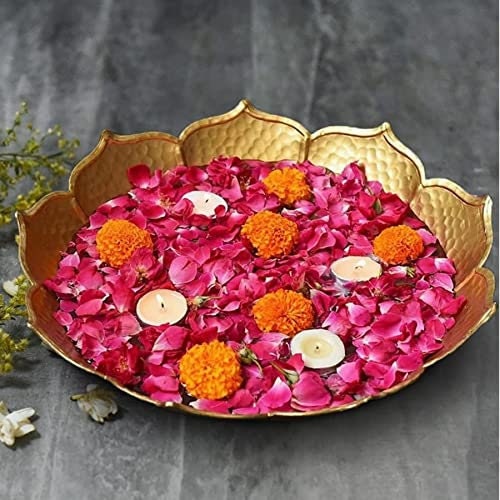 Decorative Urli Bowl/Handcrafted Bowl/Floating Flowers/Tea Light Candles/Home/Office/Table Decor| Diwali/CHRISTMAS/wedding Decoration-12"