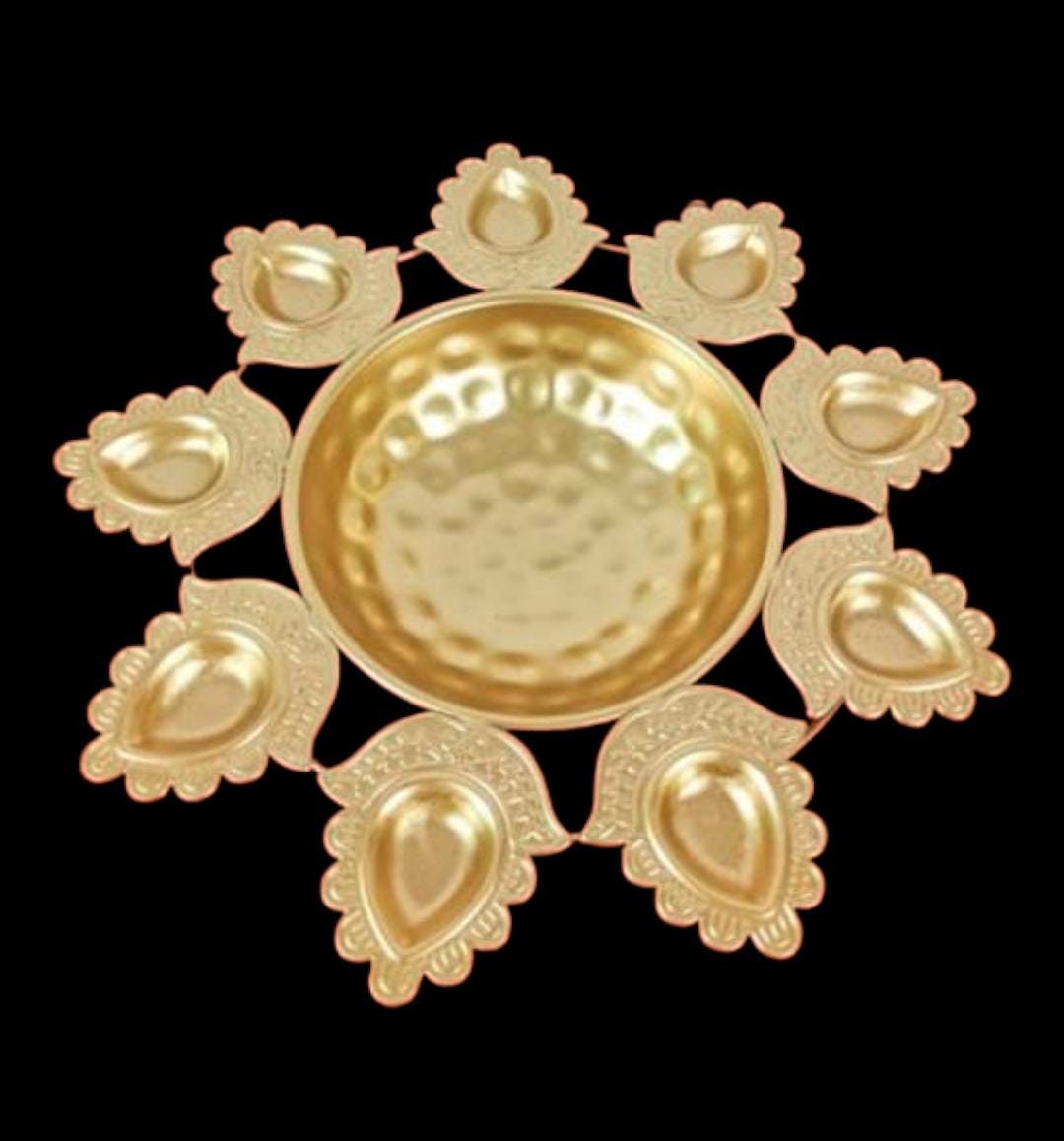 Indian Decorative Urli Bowl/Handcrafted Bowl/Uruli/Tea Light Candle holder/Home/Office/Table Decor- Diwali/CHRISTMAS/wedding Decoration-12"