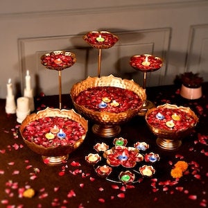 Iron Taj Urli bowl / Urli set/Christmas/Pooja/wedding Gift/CHRISTMAS/DIWALI GIFT/Home Decoration 9pc