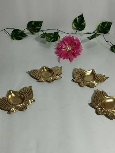 Lotus Iron Diya – 2.5x3.5 Inch Iron Oil Lamp for Puja & Diwali Decorations – Ideal for Festive Home Décor & Religious Ceremonies | Metal Tea Light Holder|Diwali wedding Decor