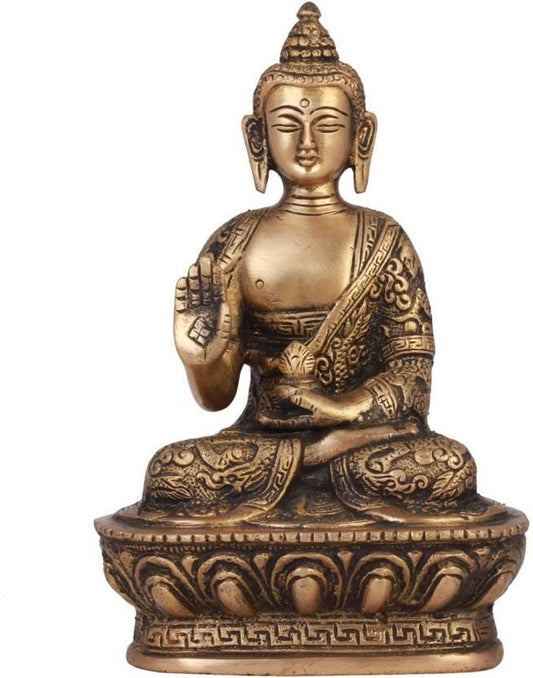 GIFT Lord Buddha Feng shui Thai Brass Premium Meditating Buddha Yoga room Decor/Buddha Statue/Figurine/Sculpture-20 cm(Brass)