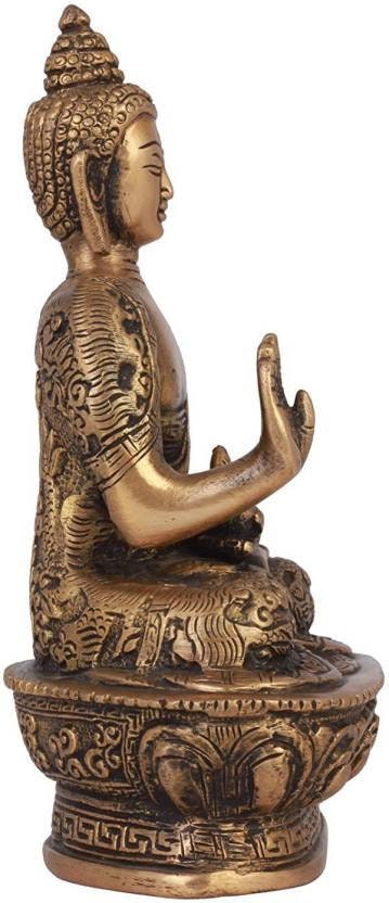 GIFT Lord Buddha Feng shui Thai Brass Premium Meditating Buddha Yoga room Decor/Buddha Statue/Figurine/Sculpture-20 cm(Brass)