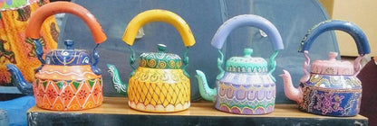 Indian Handmade Decorative tea pot boho Hand-Painted Multicolor Tea Kettle coffee pot  tea maker kitchen dining home decor housewarming gift