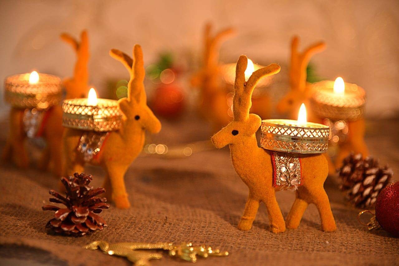 100 pc Elephant/Reindeer Tea light HOLDER/Candle Holder/Diwali diyas/ Diya set DIWALI/Pooja/home/festival/wedding/Christmas/party decoration