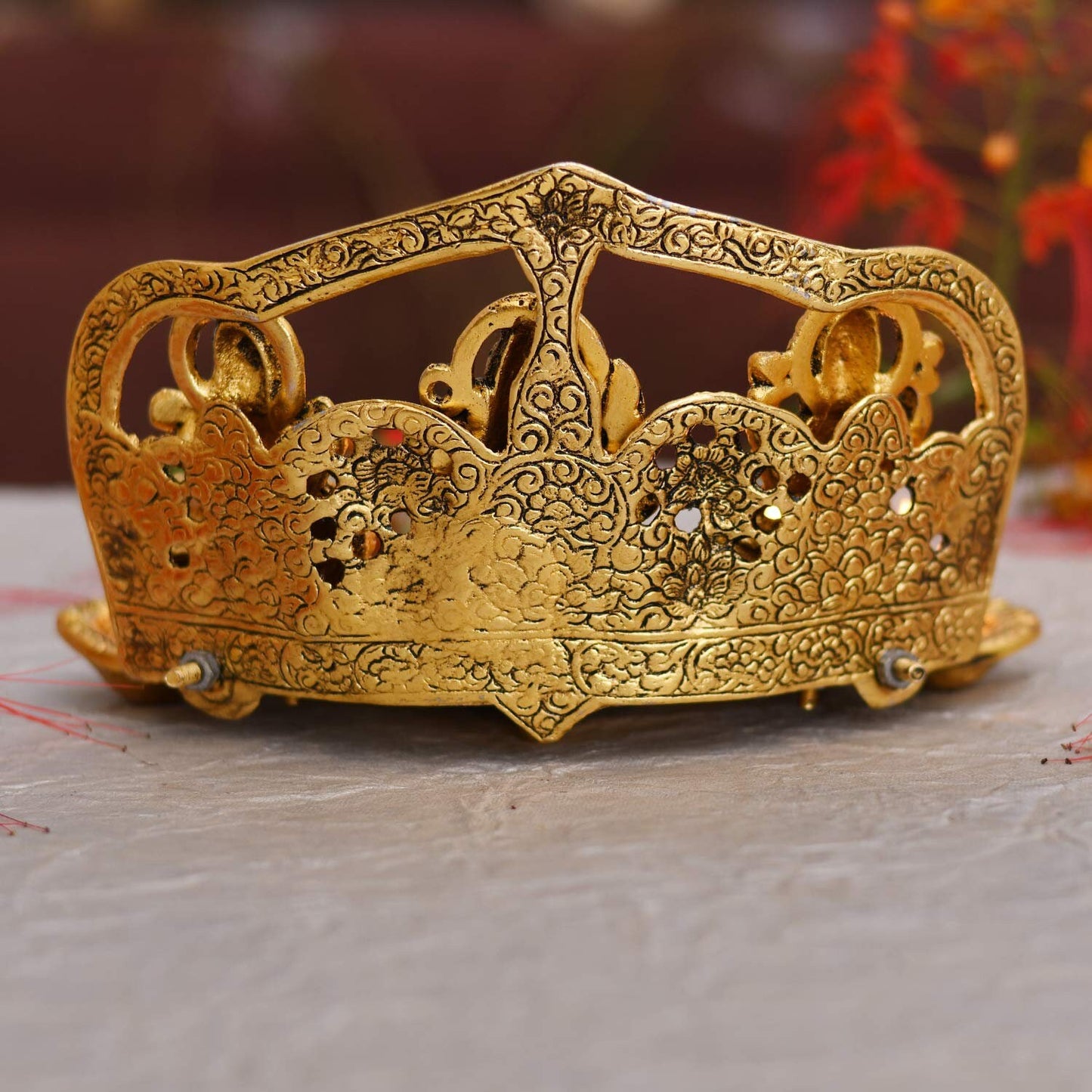 GIFT India Decorative Laxmi Ganesha Sitting Diya Statue - Puja Diya- Lakshmi Ganesh Saraswati Showpiece Oil Lamp Diya Decoration