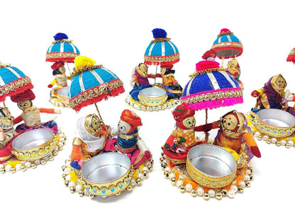 CHRISTMAS Gift Decoration Umbrella Couple Puppet T Light Candle Home Decor,Diwali Gift T light Candle Festival/ wedding/christmas Decoration