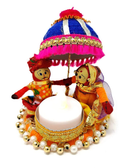 CHRISTMAS Gift Decoration Umbrella Couple Puppet T Light Candle Home Decor,Diwali Gift T light Candle Festival/ wedding/christmas Decoration