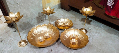 Diwali Gift Taj urli set Floating Flower/Urli set/urli with bowl/3 urli/3stand/5-3&quot;Diya-Event/festival/wedding/Diwali/Christmas decoration