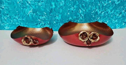 Rose Urli Designer elegant Rose Urli /Pot -Floating Flower/Candle Festive/Diwali/wedding Decor Set of 2- 12&quot;, 10&quot; Return gift wedding favours