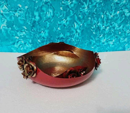 Rose Urli Designer elegant Rose Urli /Pot -Floating Flower/Candle Festive/Diwali/wedding Decor Set of 2- 12&quot;, 10&quot; Return gift wedding favours