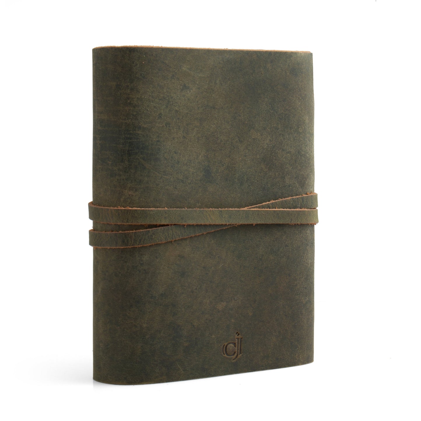 GREEN  BUFFALO Leather Handmade Journal Notebook-Soft Rustic buffalo leather- Unlined thick Paper-travel diary- 7x5&quot;/Planner/Art Sketch book