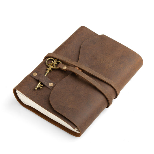Leather Handmade Journal Notebook-Soft Rustic leather- Unlined Handmade thick Paper-travel diary-7x5&quot;Planner/customized diary