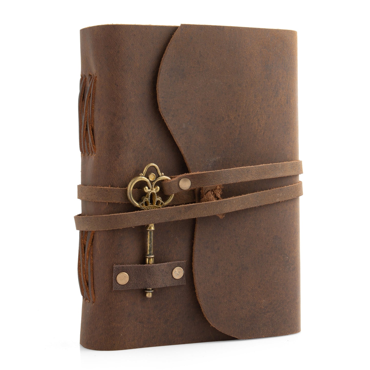 Leather Handmade Journal Notebook-Soft Rustic leather- Unlined Handmade thick Paper-travel diary-7x5&quot;Planner/customized diary