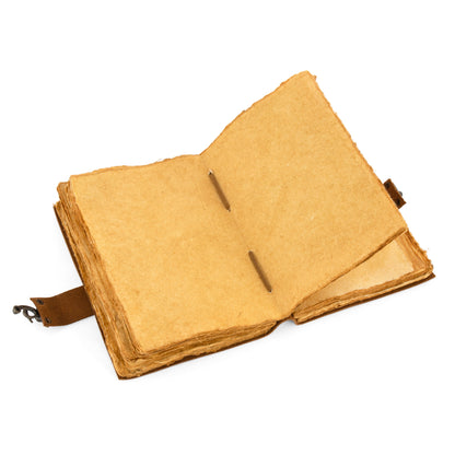 Buy 5 diaries wholesale Leather Journal with key Handmade DECKLE EDGE PAPER Journal Notebook-Soft Rustic leather travel diary-8x6&quot;Planner