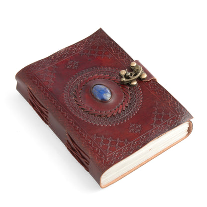 Leather Handmade Journal Notebook- Unlined Handmade thick Paper-travel diary-7x5&quot;Planner/customized diary