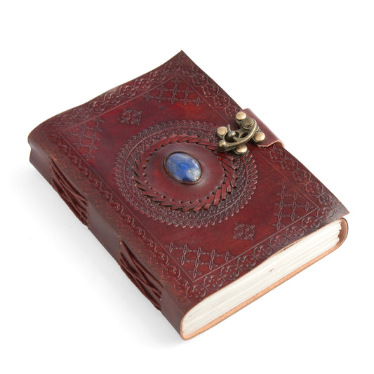 Leather Handmade Journal Notebook- Unlined Handmade thick Paper-travel diary-7x5&quot;Planner/customized diary