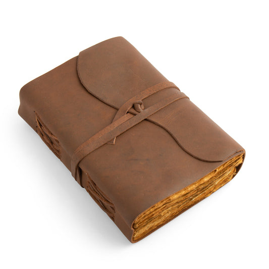 CHRISTMAS Gift Leather Handmade DECKLE EDGE paper Journal Notebook-Soft Rustic leather Paper-travel diary-8x6&quot;Planner diary