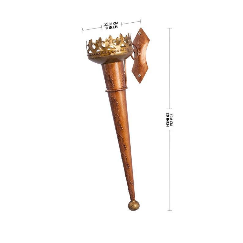 Hand Forged Decorative Fire Torch, Medieval Viking Vibe, Antique Lantern, Hand Made Wall Sconce Outdoor & Indoor Decor