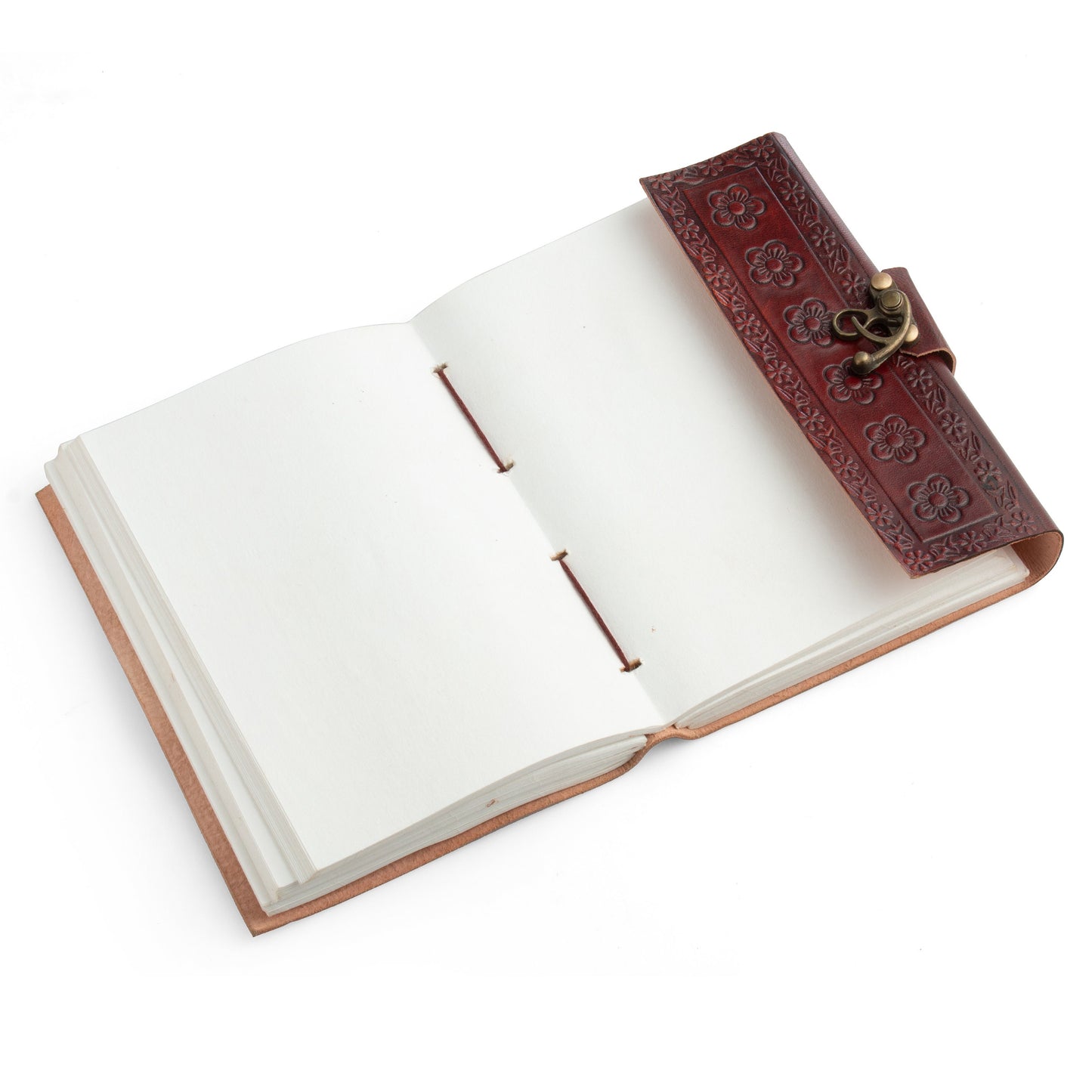 Leather Handmade Journal Notebook- Unlined Handmade thick Paper-travel diary-7x5&quot;Planner/customized diary