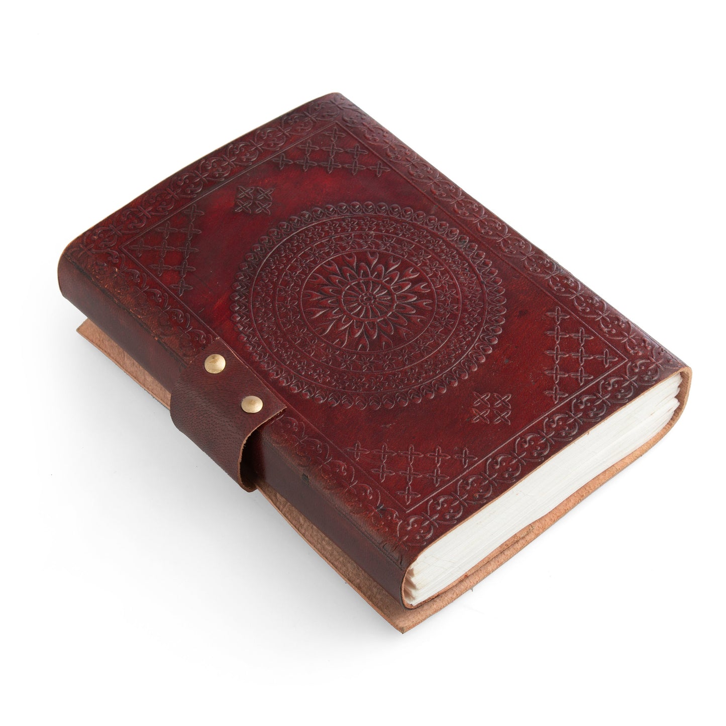 Leather Handmade Journal Notebook- Unlined Handmade thick Paper-travel diary-7x5&quot;Planner/customized diary