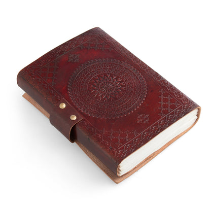 Leather Handmade Journal Notebook- Unlined Handmade thick Paper-travel diary-7x5&quot;Planner/customized diary