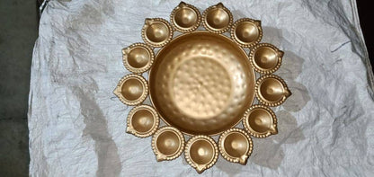 Iron Diya Urli |Urli  bowl/Candle Holder | Festival |CHRISTMAS GIFT | Diwali |wedding Decor -1 pc-12 inch