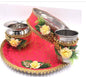 Karwa chauth thali set thali, Tumbler, bowl, Stainer, plate for Pooja/wedding/haldi / mehendi ceremony