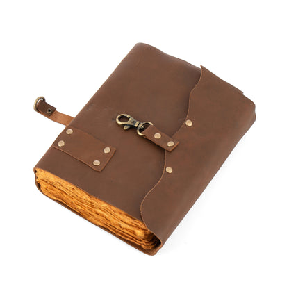 Buy 5 diaries wholesale Leather Journal with key Handmade DECKLE EDGE PAPER Journal Notebook-Soft Rustic leather travel diary-8x6&quot;Planner