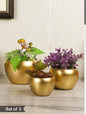 Modern metal pot Brass Electro plating Apple Shapes Planters-3 pcs set indoor planter outdoor planters house decoration thanks giving gift