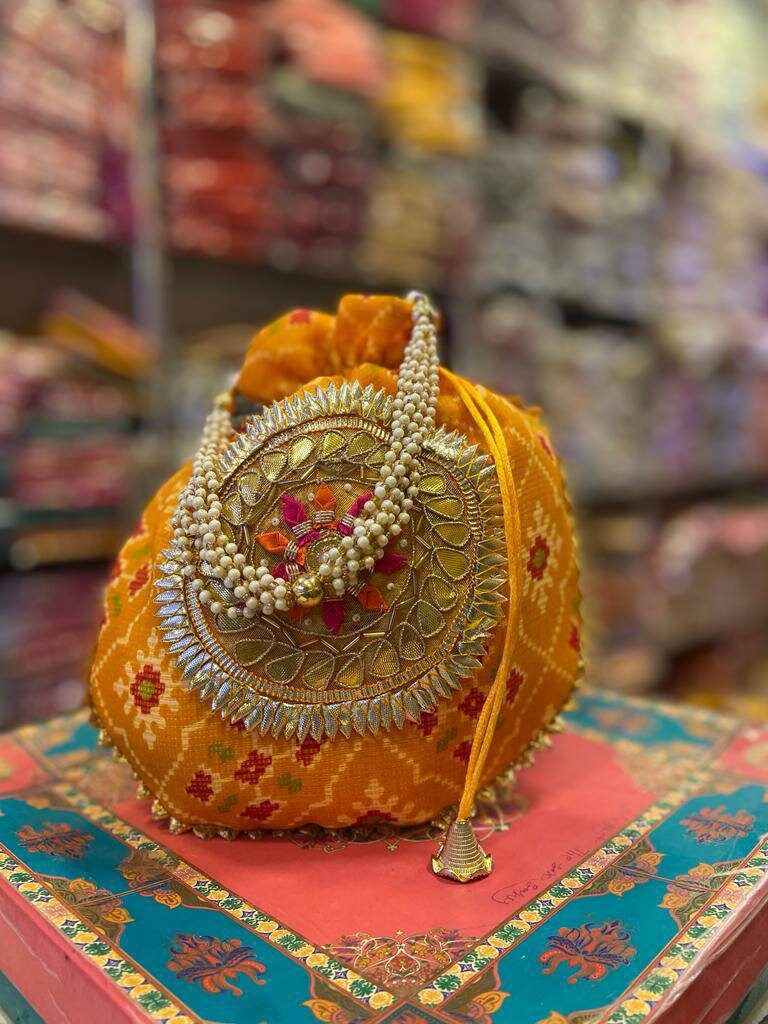 Lot of 100 Potli bags/Evening clutch/party/ festival mehendi/wedding function handbags/gota patch potli giveaways/ return gifts