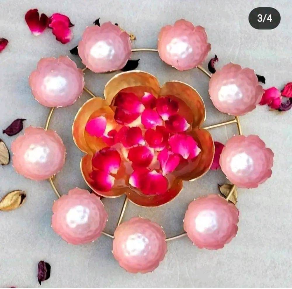Iron Rangoli flower Urli with candle holder/Urli bowl/Candle Festive/CHRISTMAS GIFT diwali/wedding Decor -2 pc