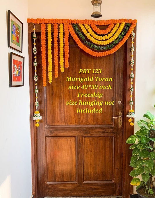 Toran/valence ganpati decoration/backdrops flower toran marigold flowers wedding/haldi/sangee/party backdrop decoration