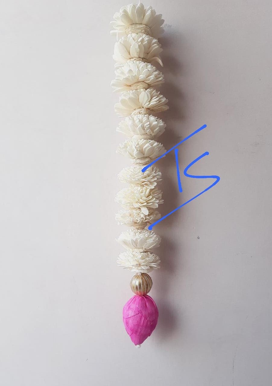 soalwood hanging/Solawood  Hangings/flower garland with lotus/soalwood strings toran/valence ganpati decoration/backdrops flower toran