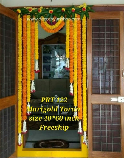 Toran/valence ganpati decoration/backdrops flower toran marigold flowers wedding/haldi/sangee/party backdrop decoration