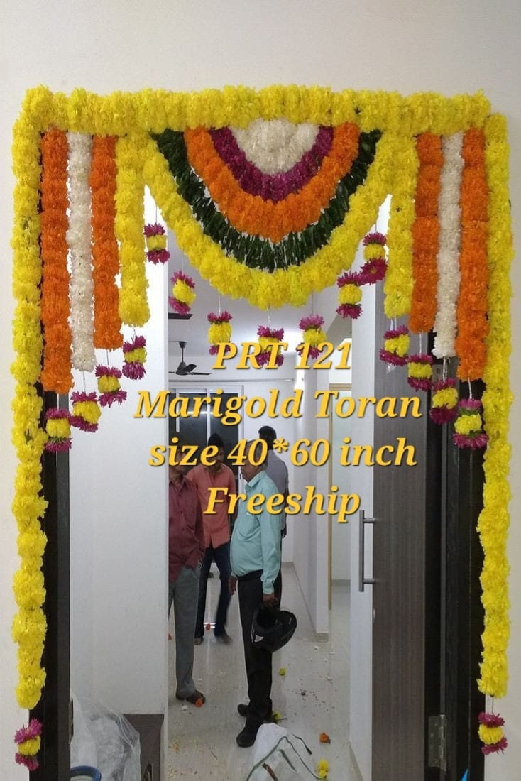 Toran/valence ganpati decoration/backdrops flower toran marigold flowers wedding/haldi/sangee/party backdrop decoration
