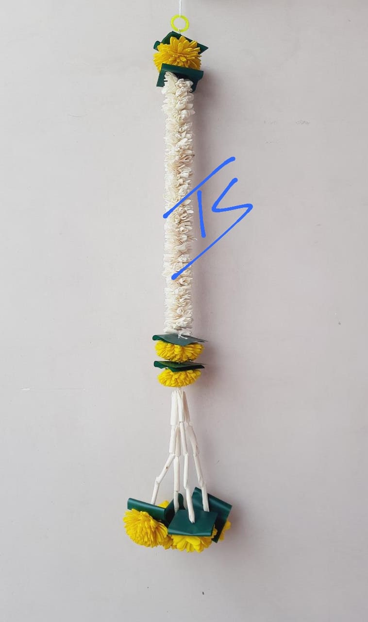 soalwood hanging/Solawood  Hangings/flower garland with lotus/soalwood strings toran/valence ganpati decoration/backdrops flower toran