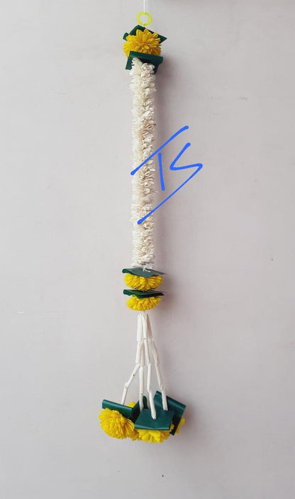 soalwood hanging/Solawood  Hangings/flower garland with lotus/soalwood strings toran/valence ganpati decoration/backdrops flower toran