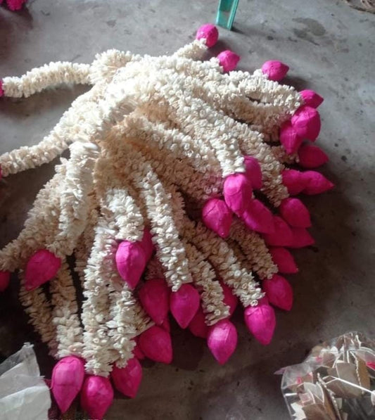 soalwood hanging/Solawood  Hangings/flower garland with lotus/soalwood strings toran/valence ganpati decoration/backdrops flower toran