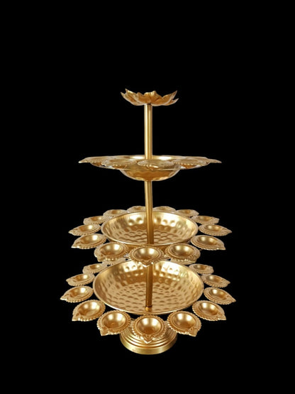 Iron lotus diya urli/uruli/urli set/urli with stand/urli stand/urli bowl -Event/wedding/Diwali/Christmas decoration/wedding festival favor