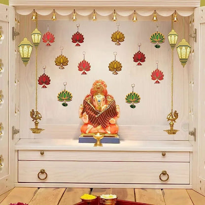 Lotus hanging for DIWALI Decoration/Lotus Back Drop Hanging/Lotus back drop decor/Temple Decor Door Hanging/Lotus Diwali/Navratri/Decor