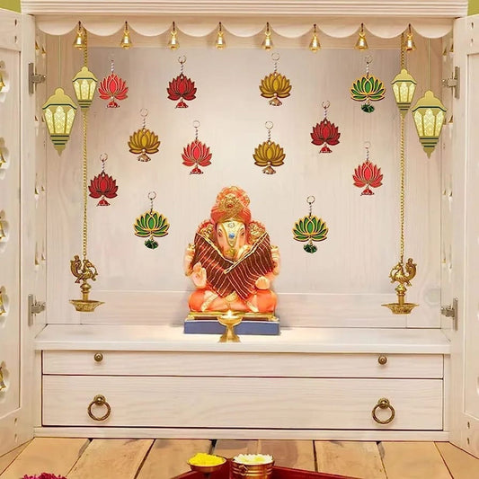 Lotus hanging for DIWALI Decoration/Lotus Back Drop Hanging/Lotus back drop decor/Temple Decor Door Hanging/Lotus Diwali/Navratri/Decor