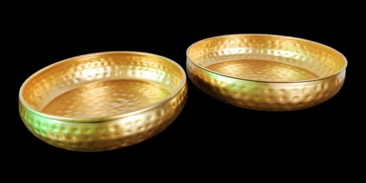 Iron Hammered Urli bowl set DIWALI/CHRISTMAS GIFT | Pooja |wedding Gift |Home Decoration 2 Pc