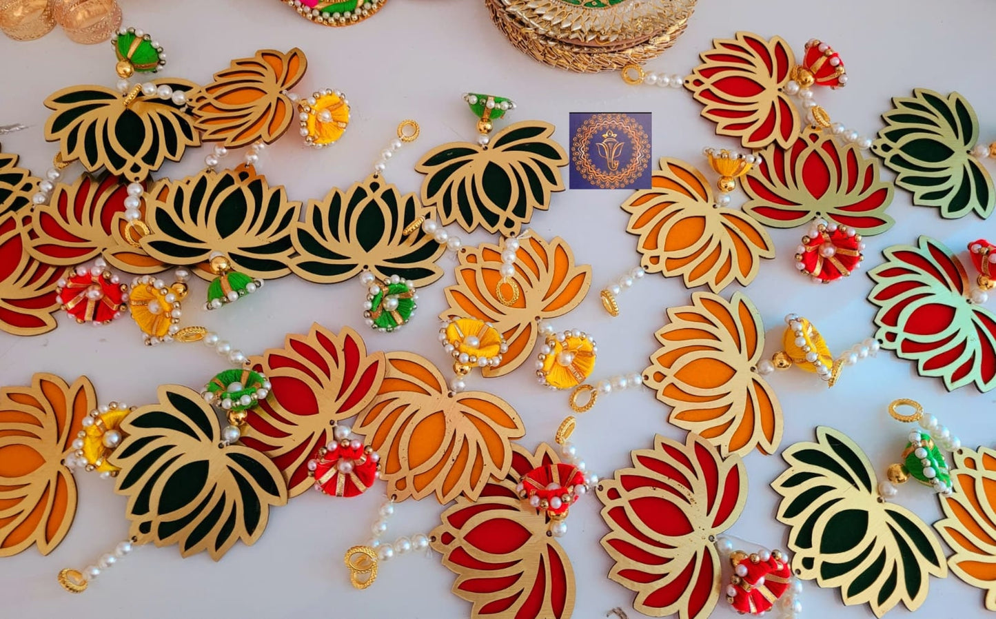 Lotus hanging for DIWALI Decoration/Lotus Back Drop Hanging/Lotus back drop decor/Temple Decor Door Hanging/Lotus Diwali/Navratri/Decor
