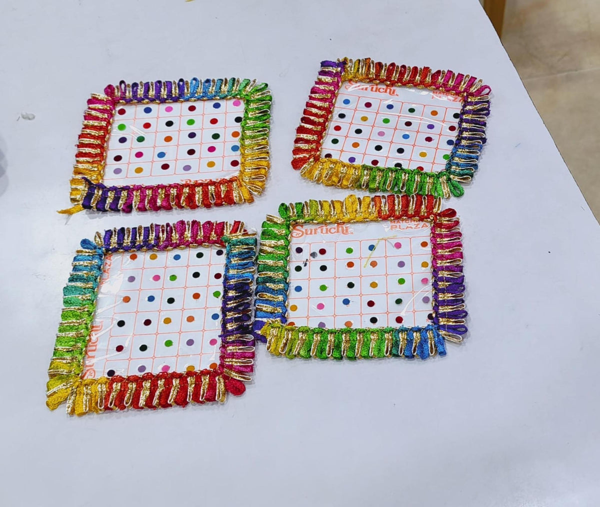 Gota Decorated Bindi: Haldi Mehendi Wedding Favors